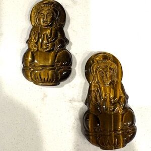 Carved Tigers Eye Buddha